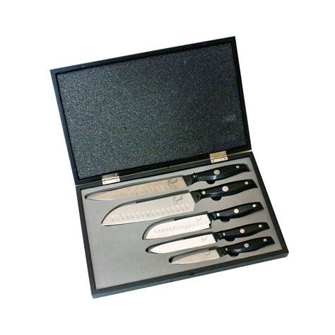 emeril knife set 5 pcs stainless steel w wooden box|Emeril 5.